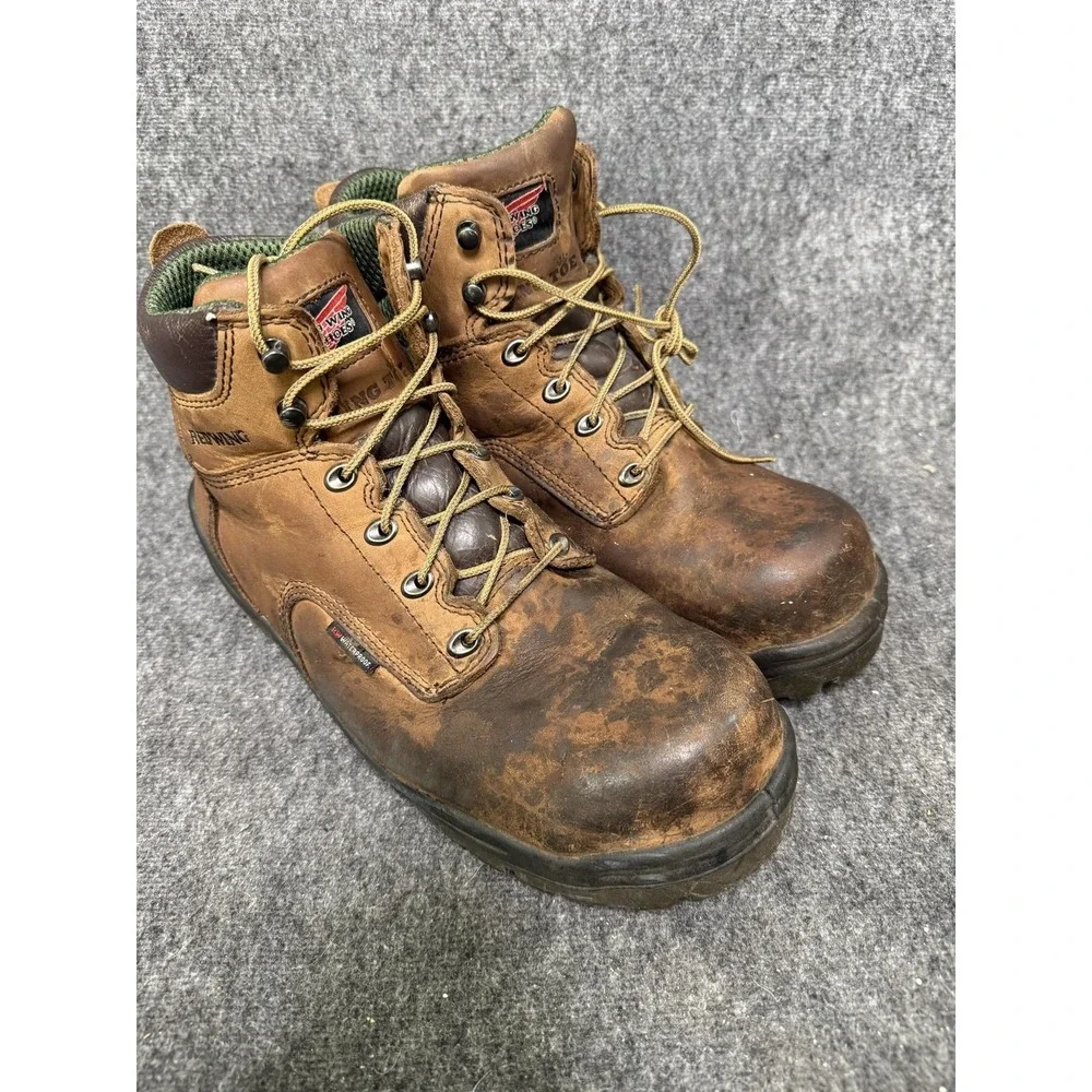 Red Wing Shoes Boots Mens Size 11.5 Brown Waterproof Leather King Toe 2240 Work